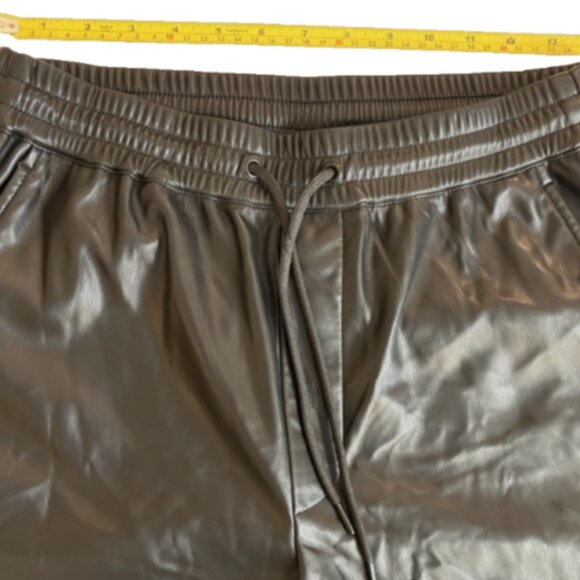 Mode of One Mens Relaxed Fit Faux Leather Pull On Pants in Deep Black Size S - Picture 7 of 8